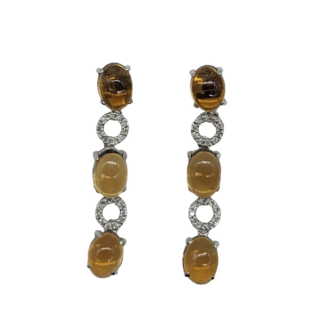 Citrine and Diamond Dangle Earrings