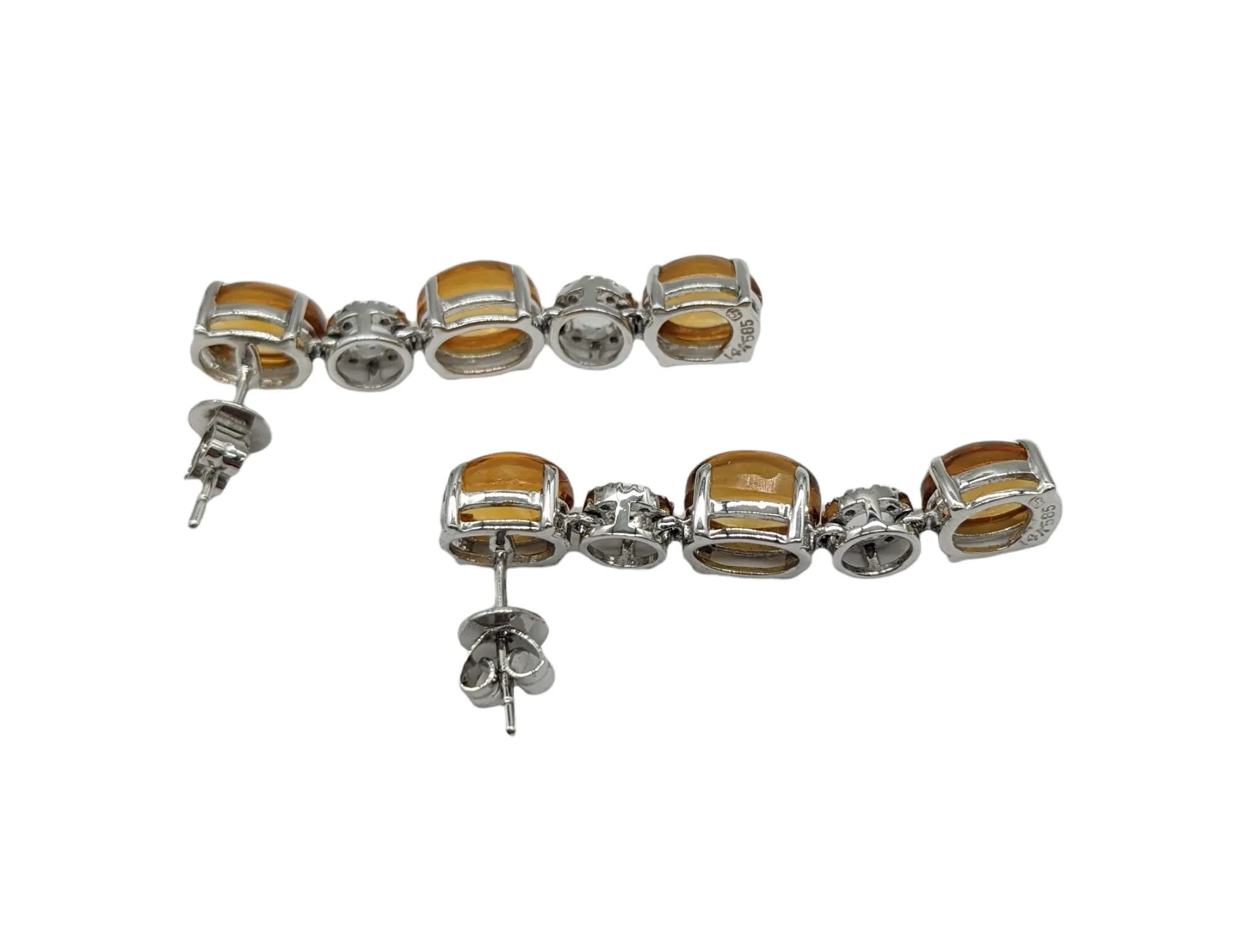 Citrine and Diamond Dangle Earrings