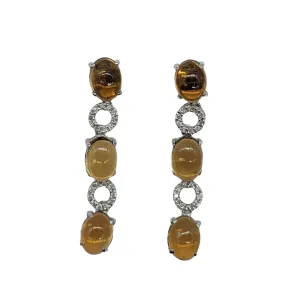 Citrine and Diamond Dangle Earrings