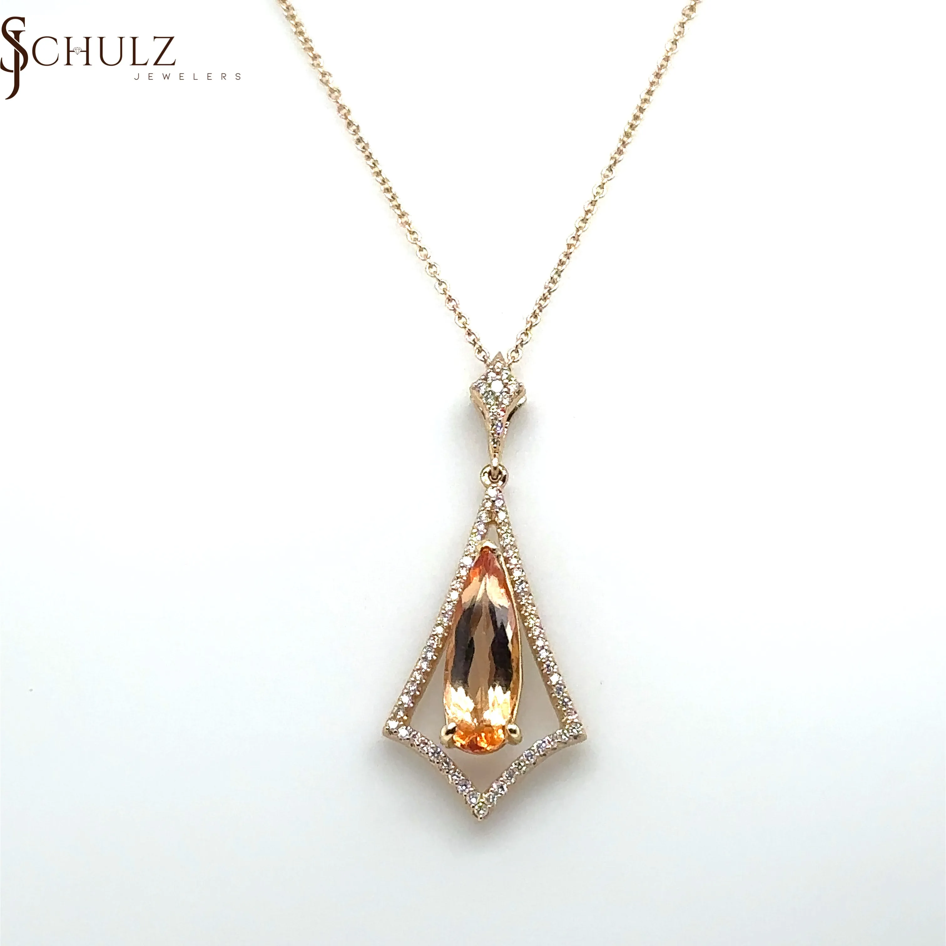 Citrine Art Deco Gold Necklace