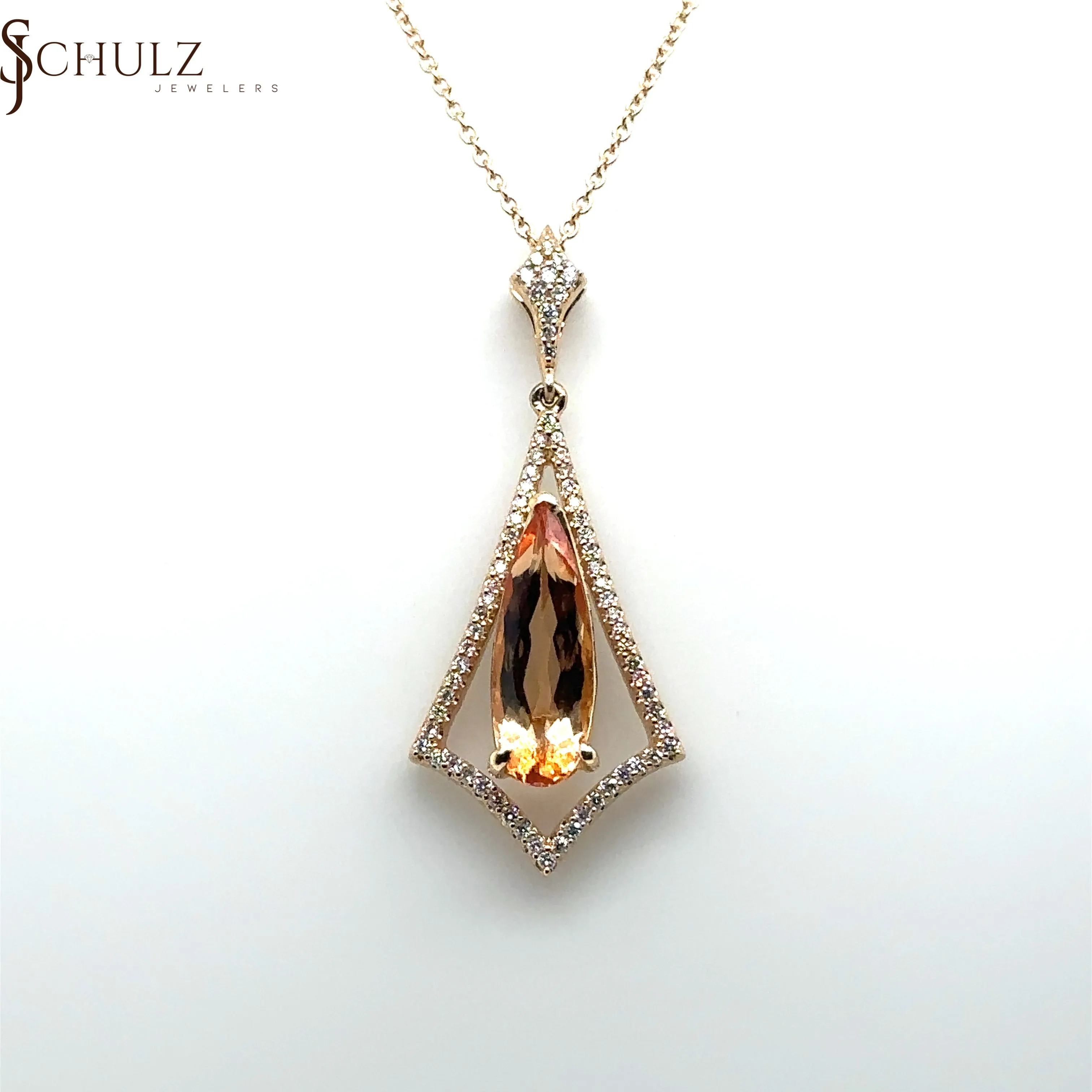 Citrine Art Deco Gold Necklace