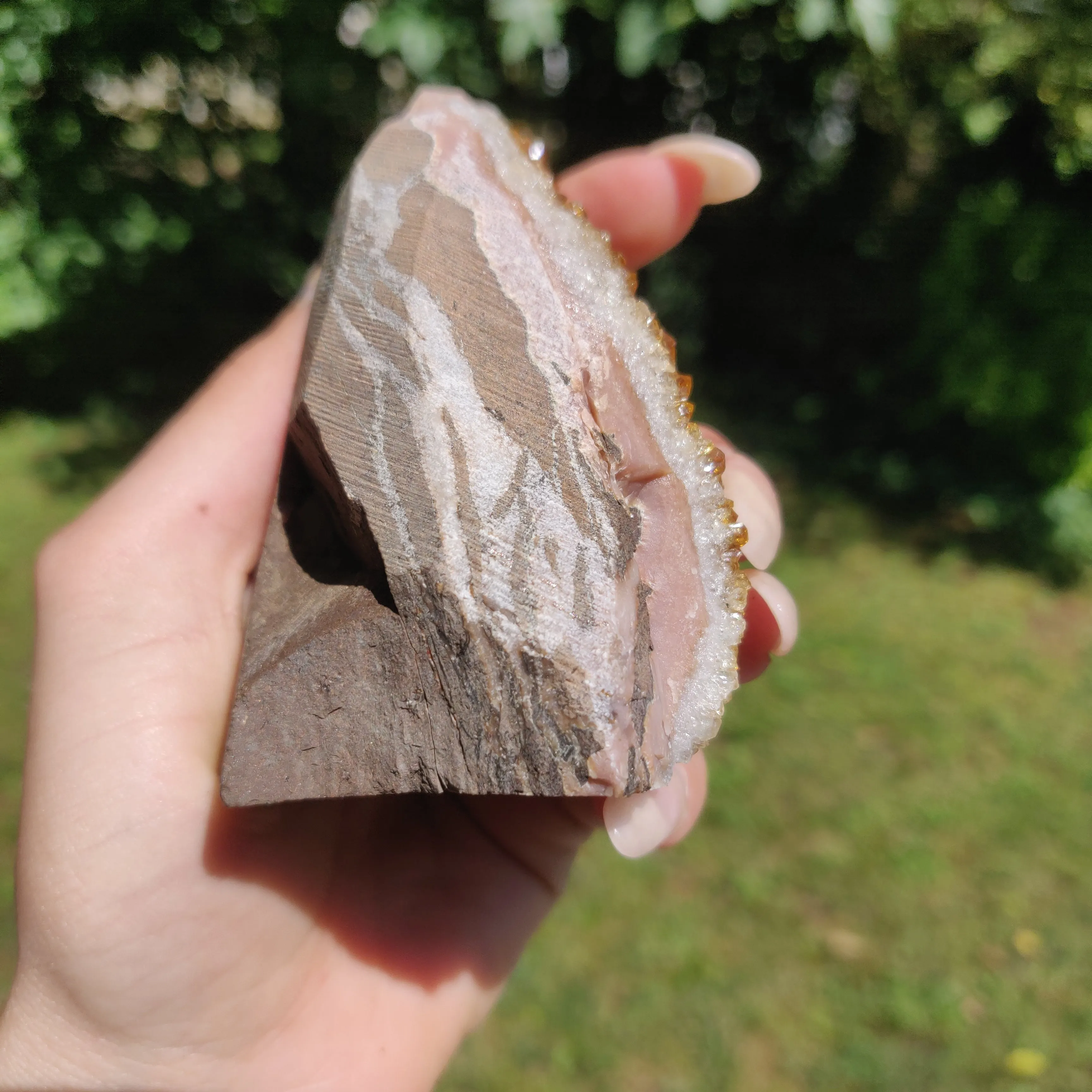 Citrine Geode Free Form, Cut Base (#1)