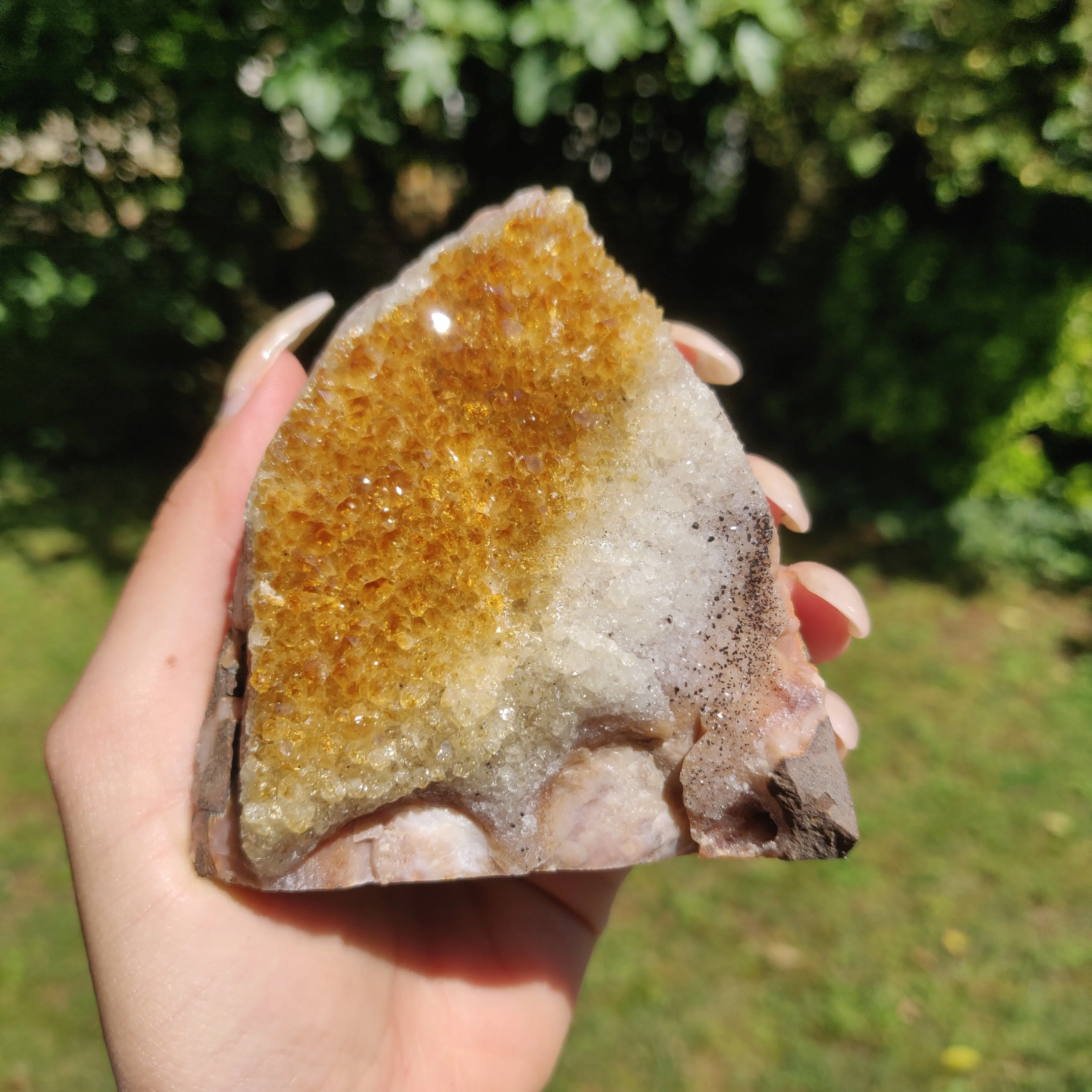 Citrine Geode Free Form, Cut Base (#1)