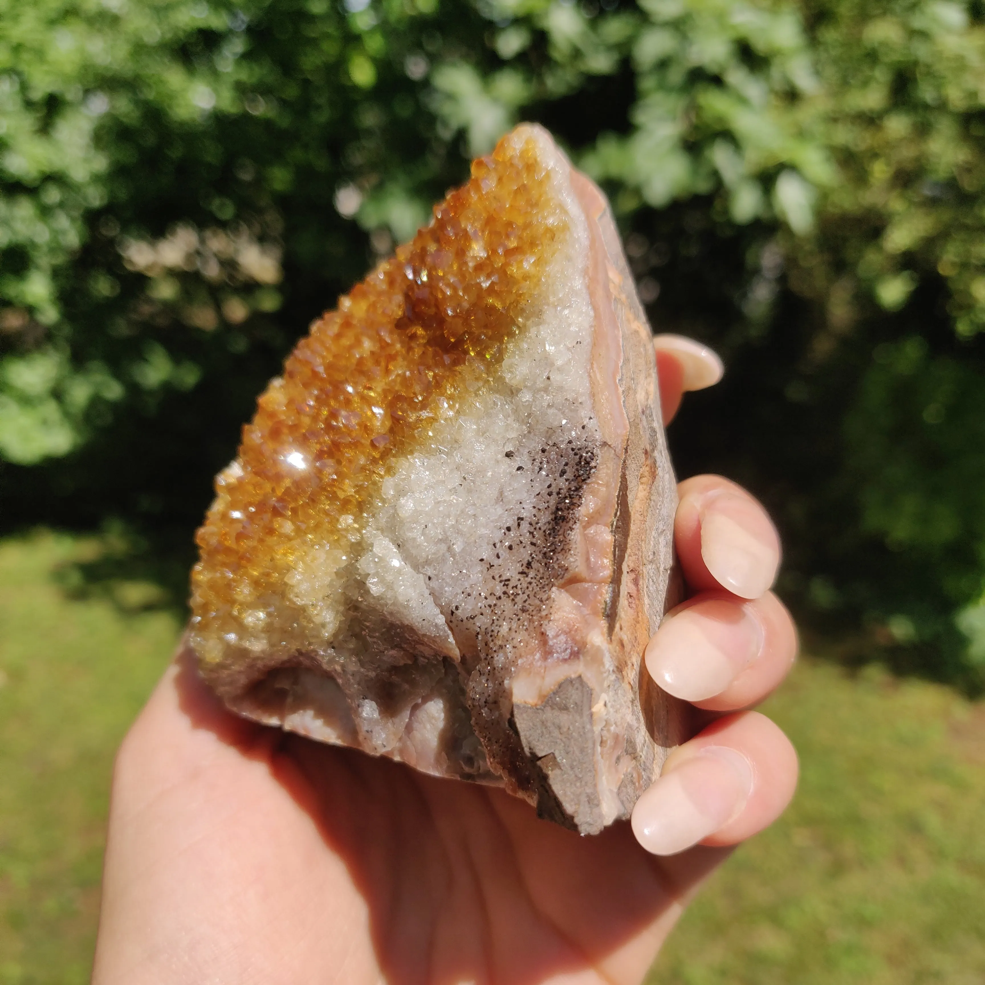 Citrine Geode Free Form, Cut Base (#1)