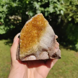 Citrine Geode Free Form, Cut Base (#1)