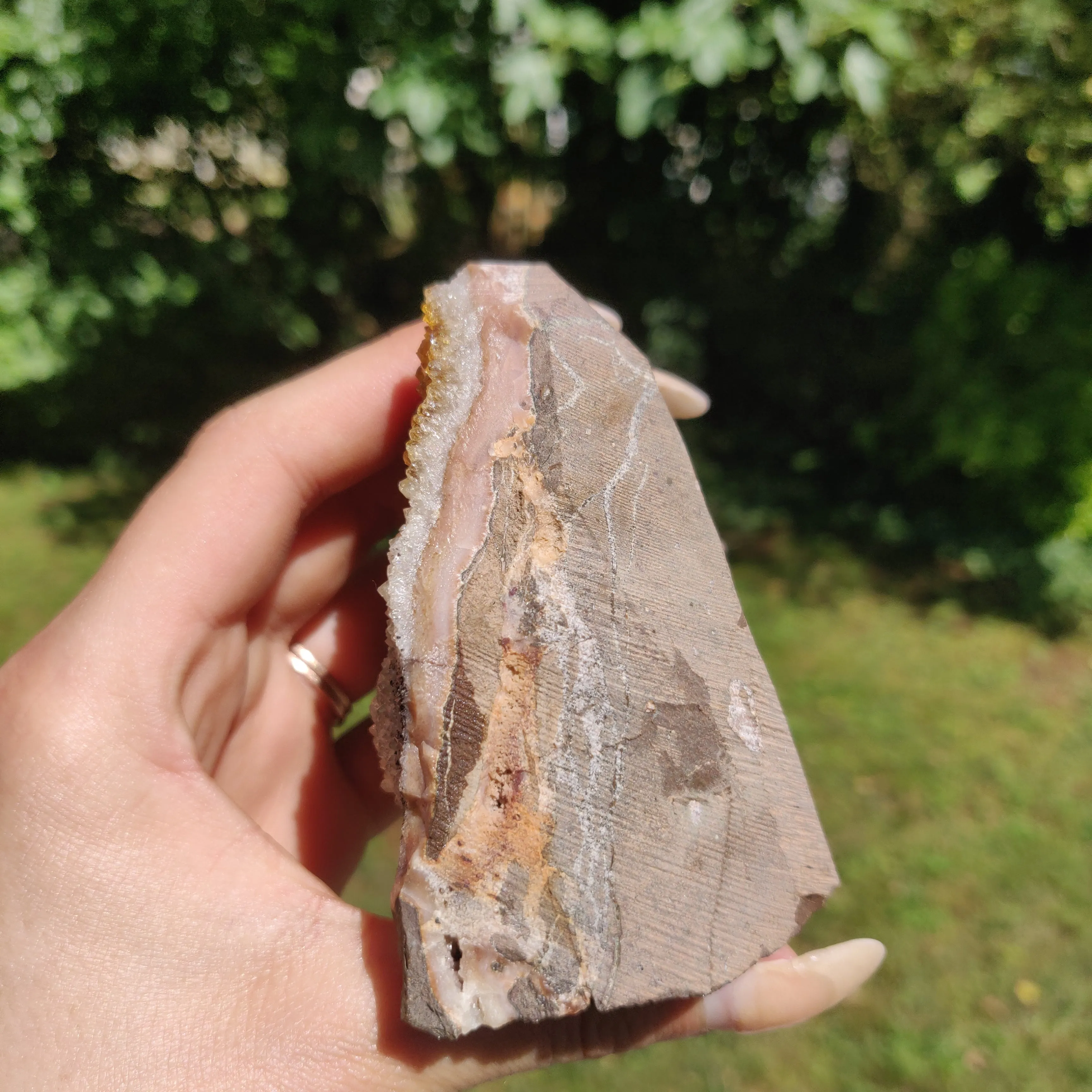 Citrine Geode Free Form, Cut Base (#1)