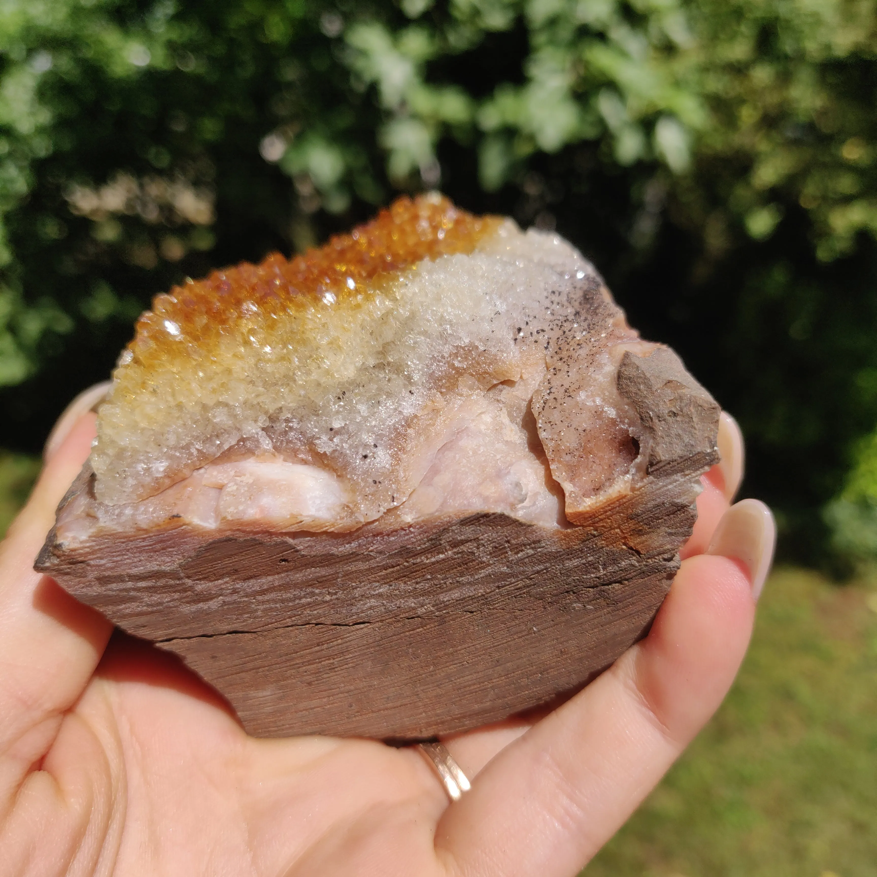 Citrine Geode Free Form, Cut Base (#1)