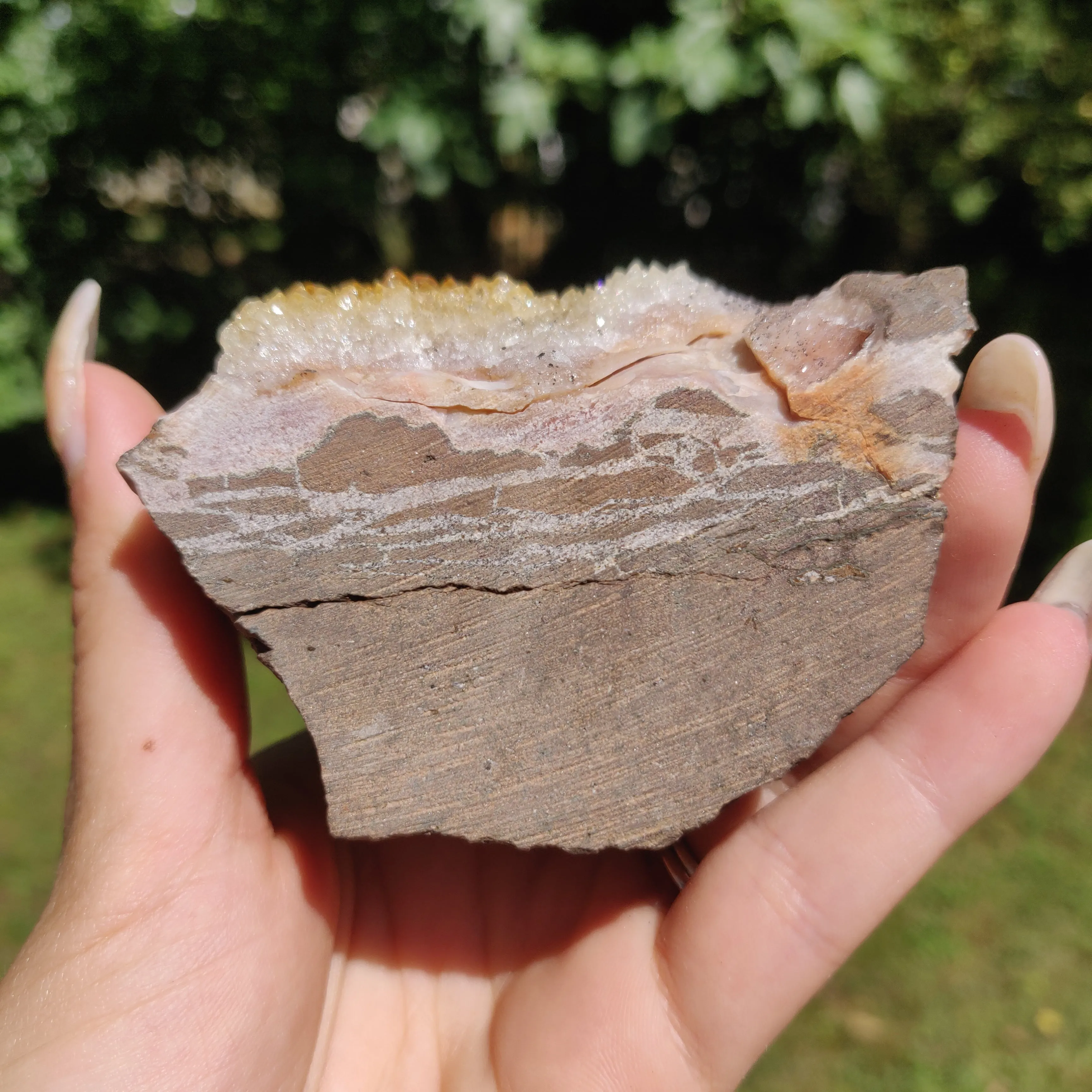 Citrine Geode Free Form, Cut Base (#1)