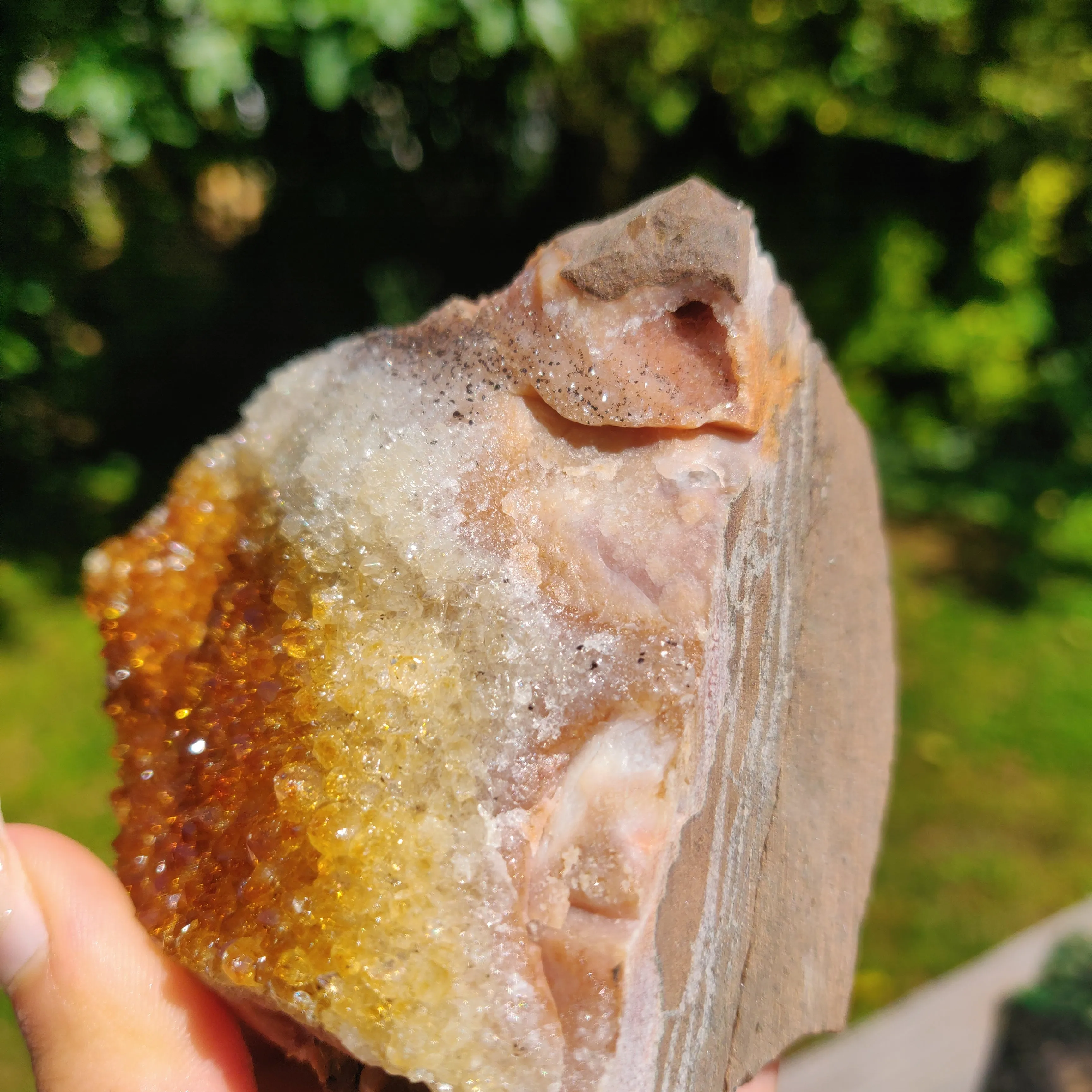 Citrine Geode Free Form, Cut Base (#1)