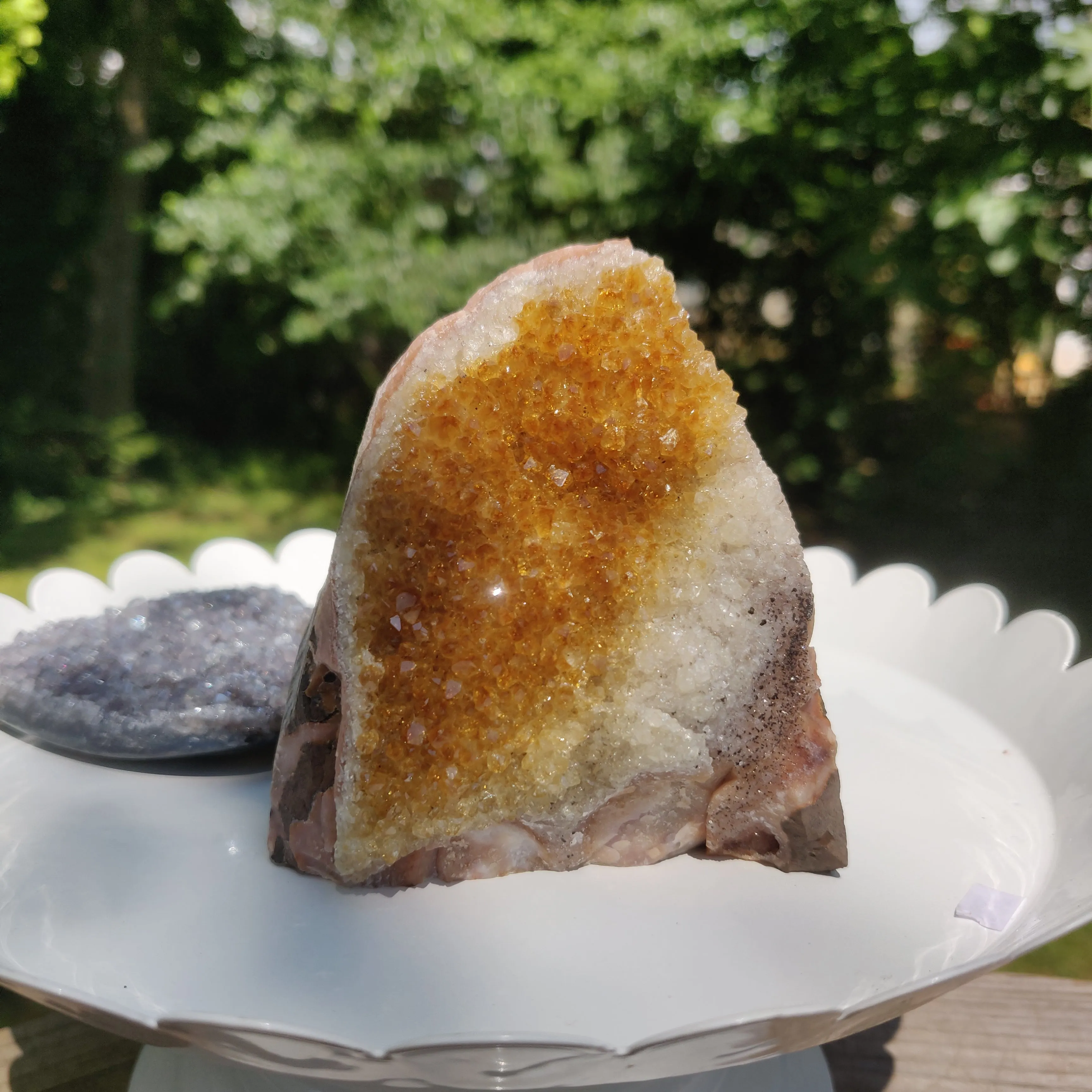 Citrine Geode Free Form, Cut Base (#1)