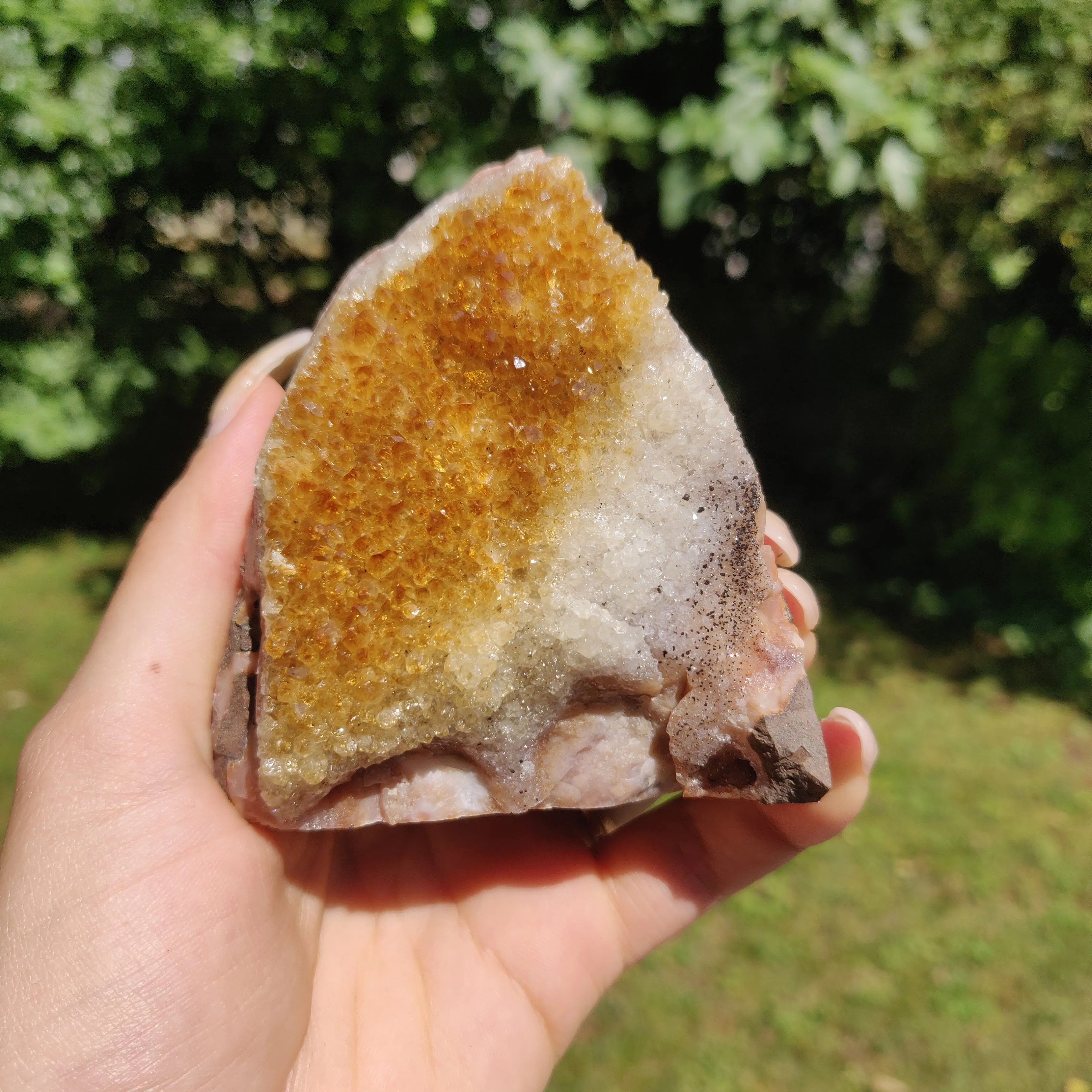 Citrine Geode Free Form, Cut Base (#1)