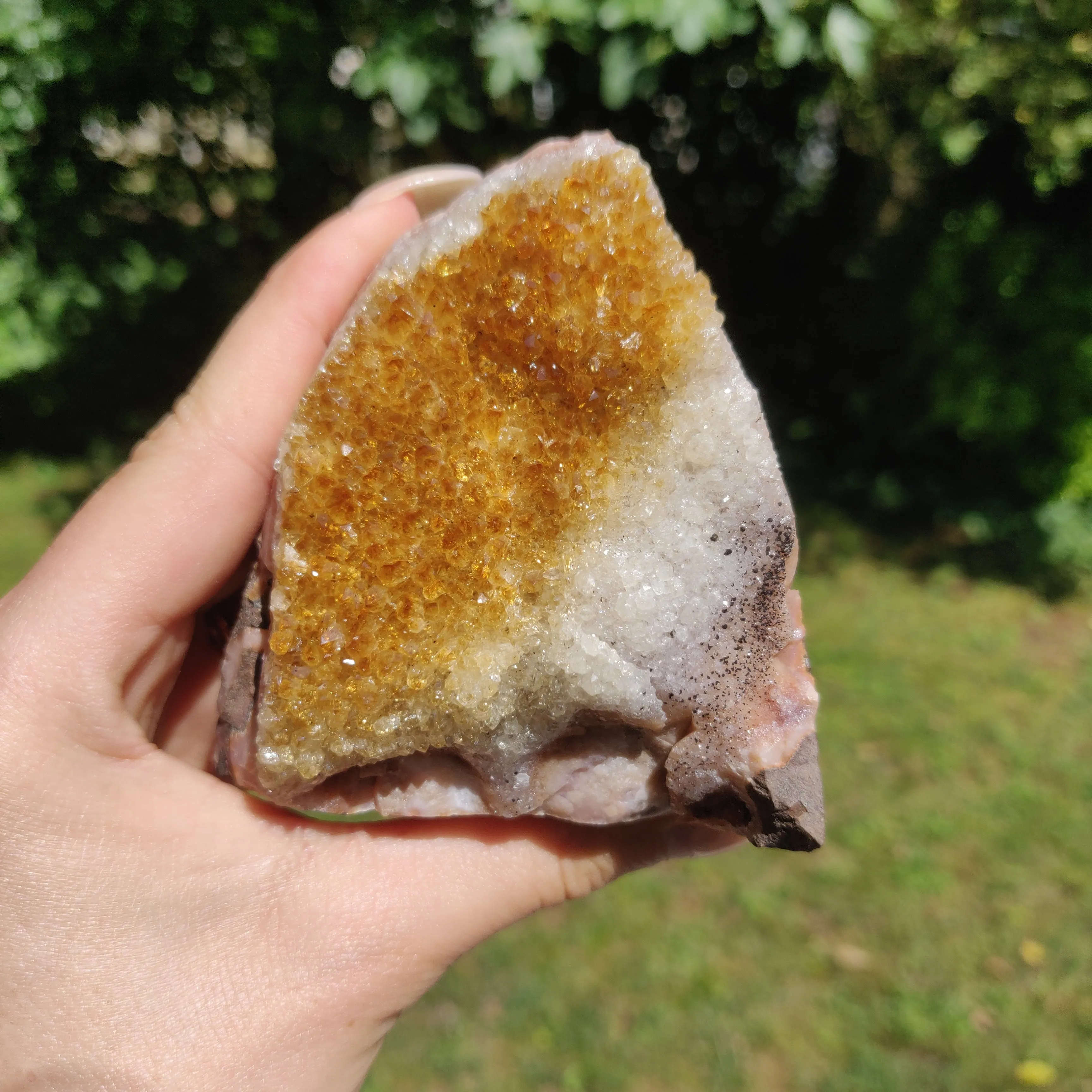 Citrine Geode Free Form, Cut Base (#1)