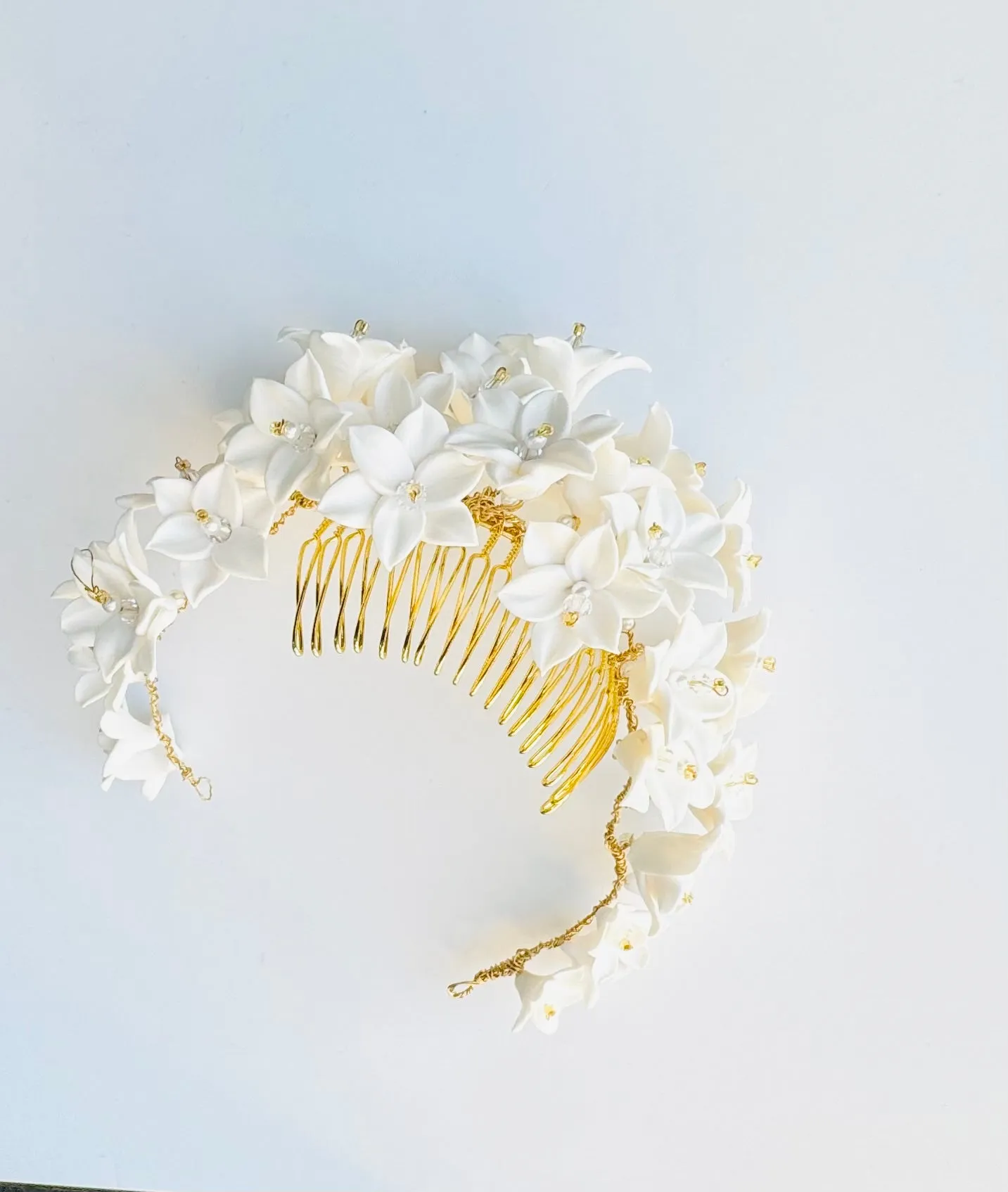 clay flowers hair comb BERENICE- 24007