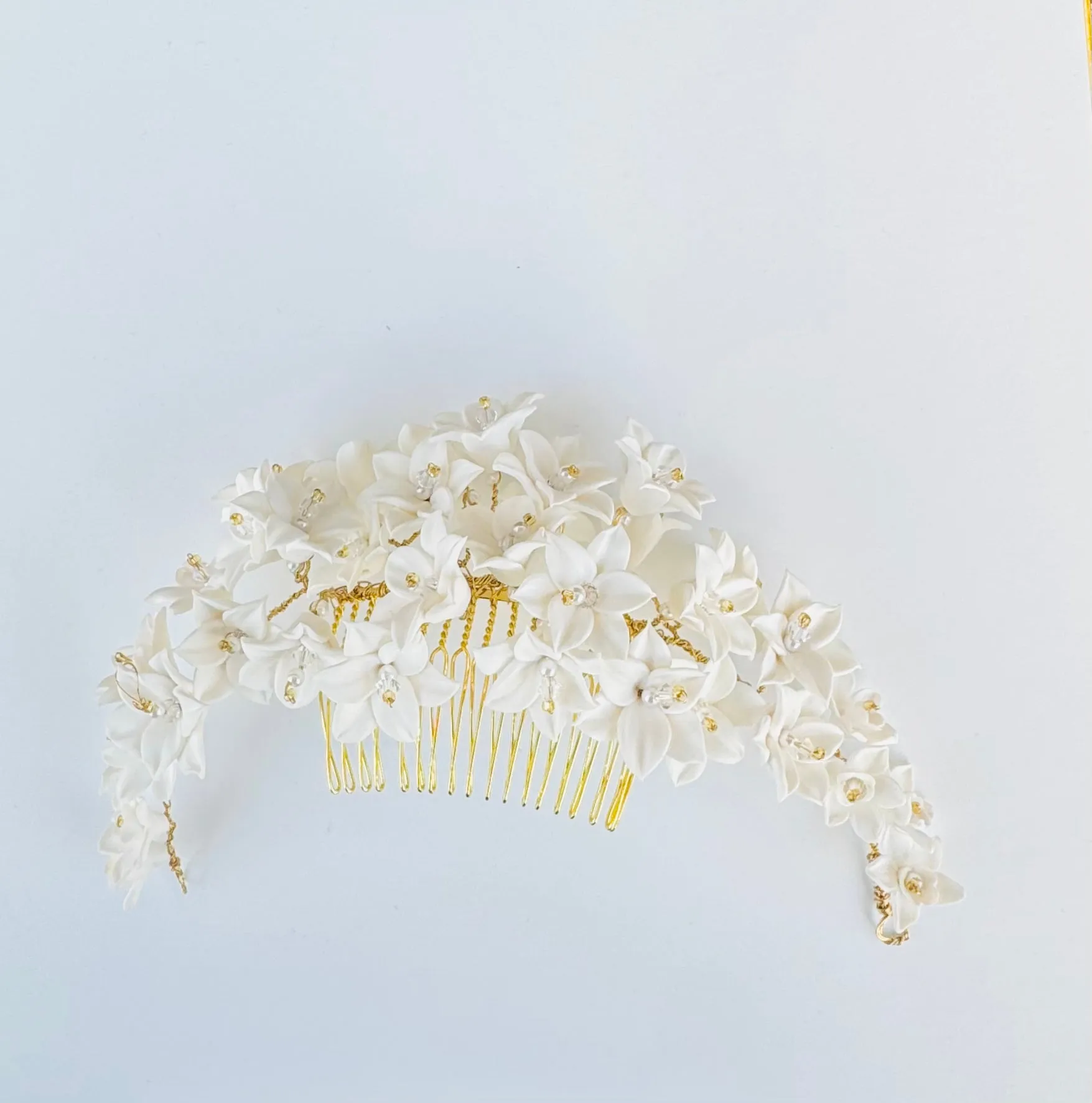 clay flowers hair comb BERENICE- 24007