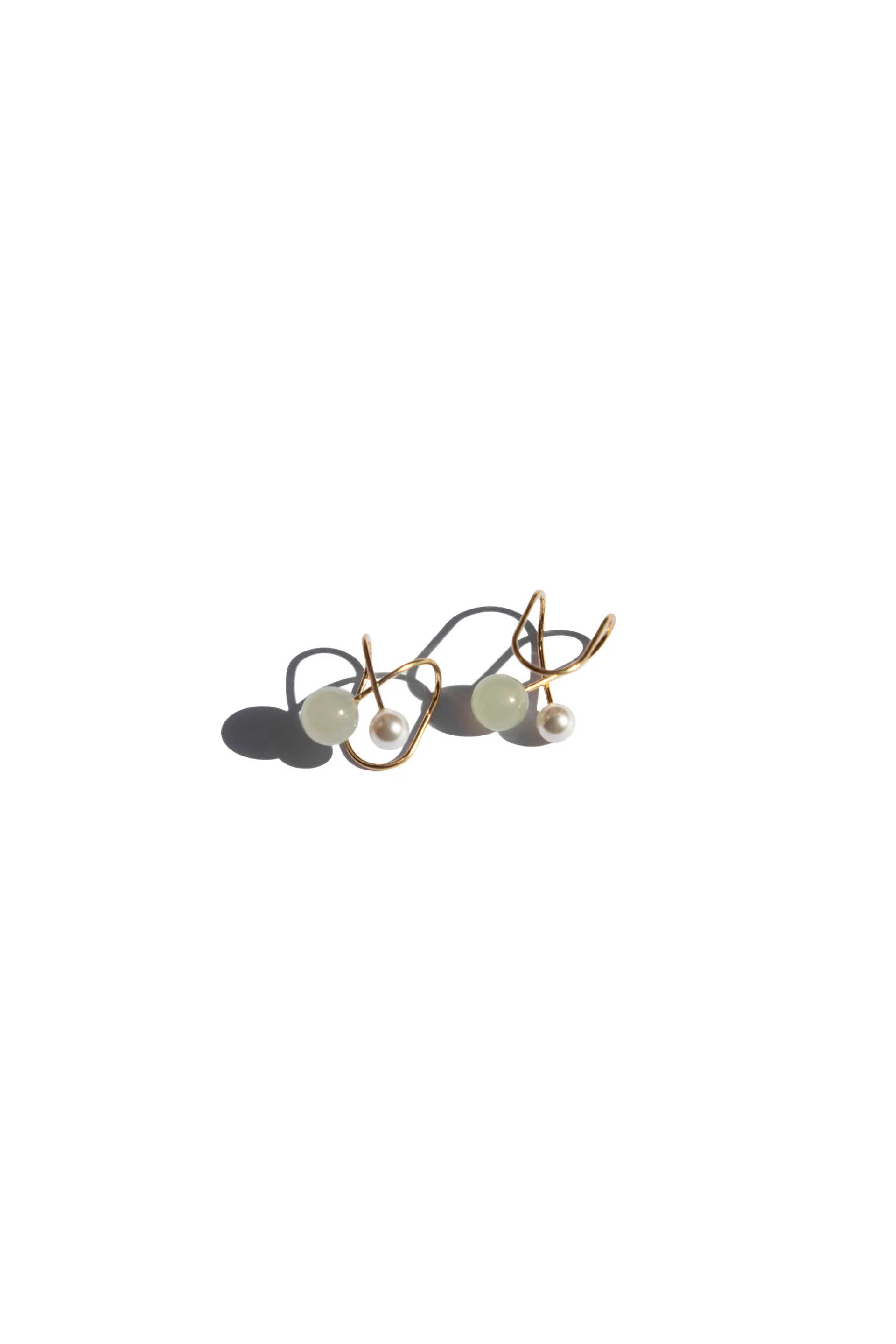 Colette — Jade and pearl ear cuffs