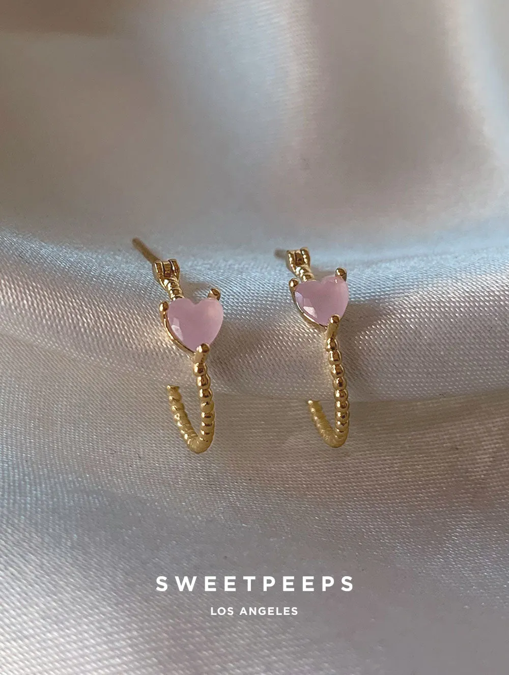 Coral Peach Hoops