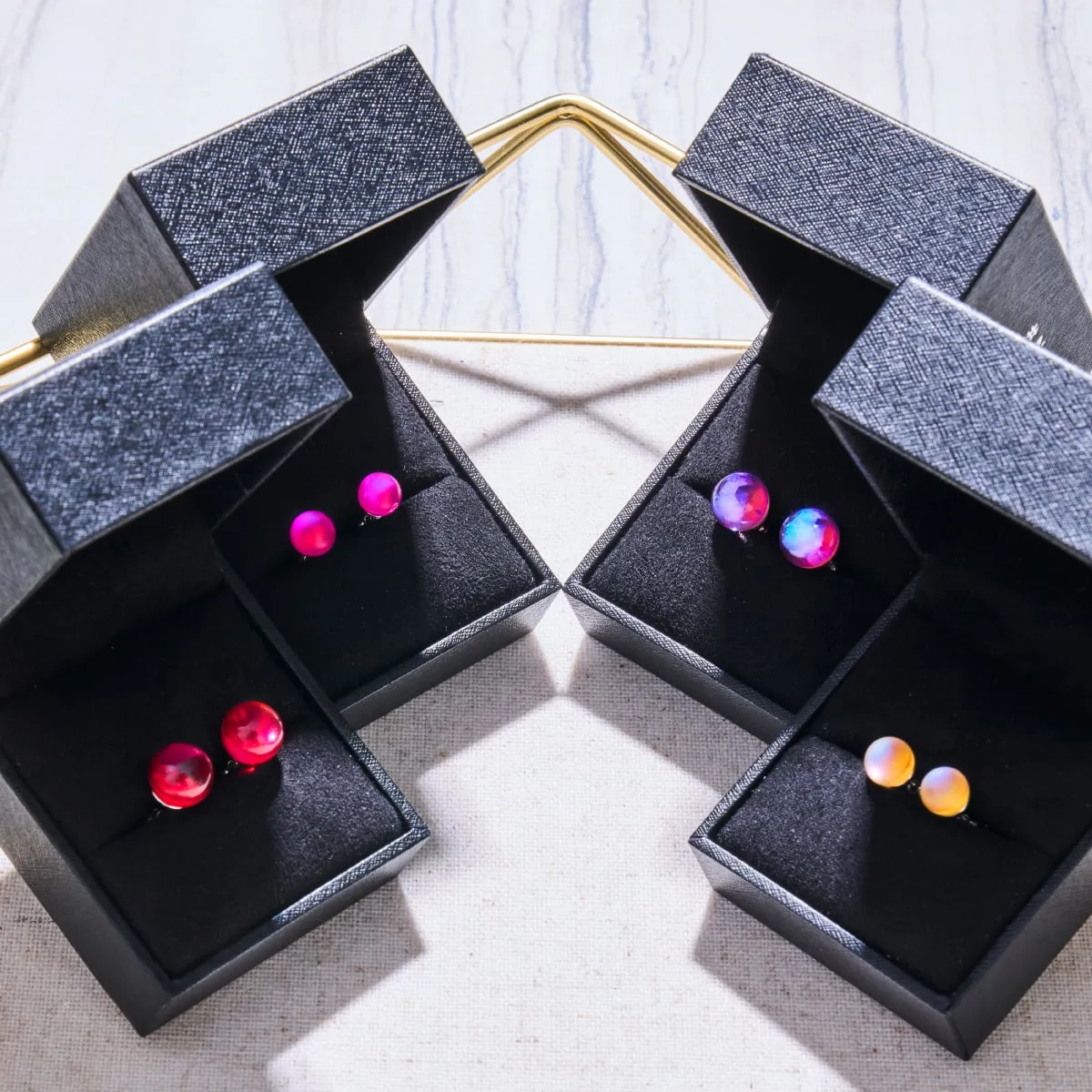 Cosmic Purple | .925 Sterling Silver | Galaxy Glass Stud Earrings