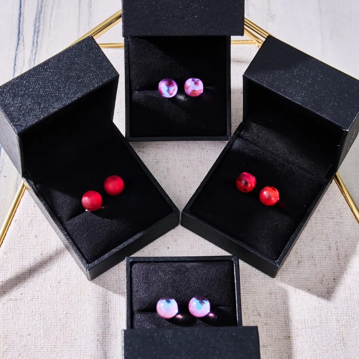 Cosmic Purple | .925 Sterling Silver | Galaxy Glass Stud Earrings