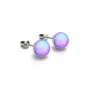 Cosmic Purple | .925 Sterling Silver | Galaxy Glass Stud Earrings