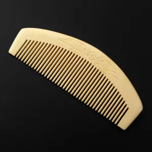 Crystalmood Carved Seamless Boxwood Hair Comb Dome