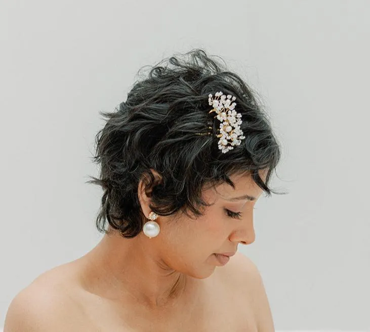 Crystals and pearls hair comb AYLIN- 25006