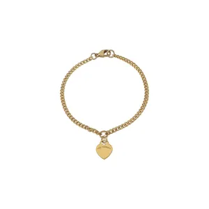 CURB BRACELET WITH VT HEART