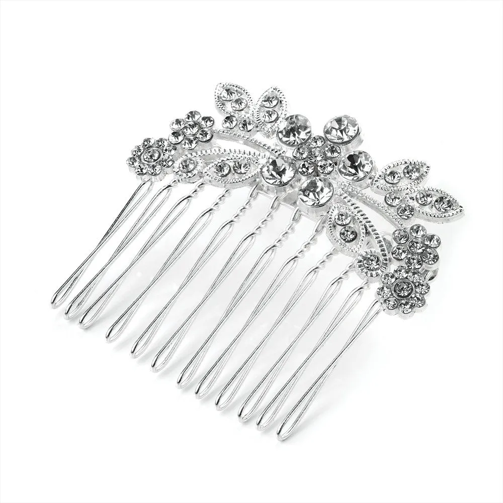 Daisy Crystal Flower Spray Hair Comb