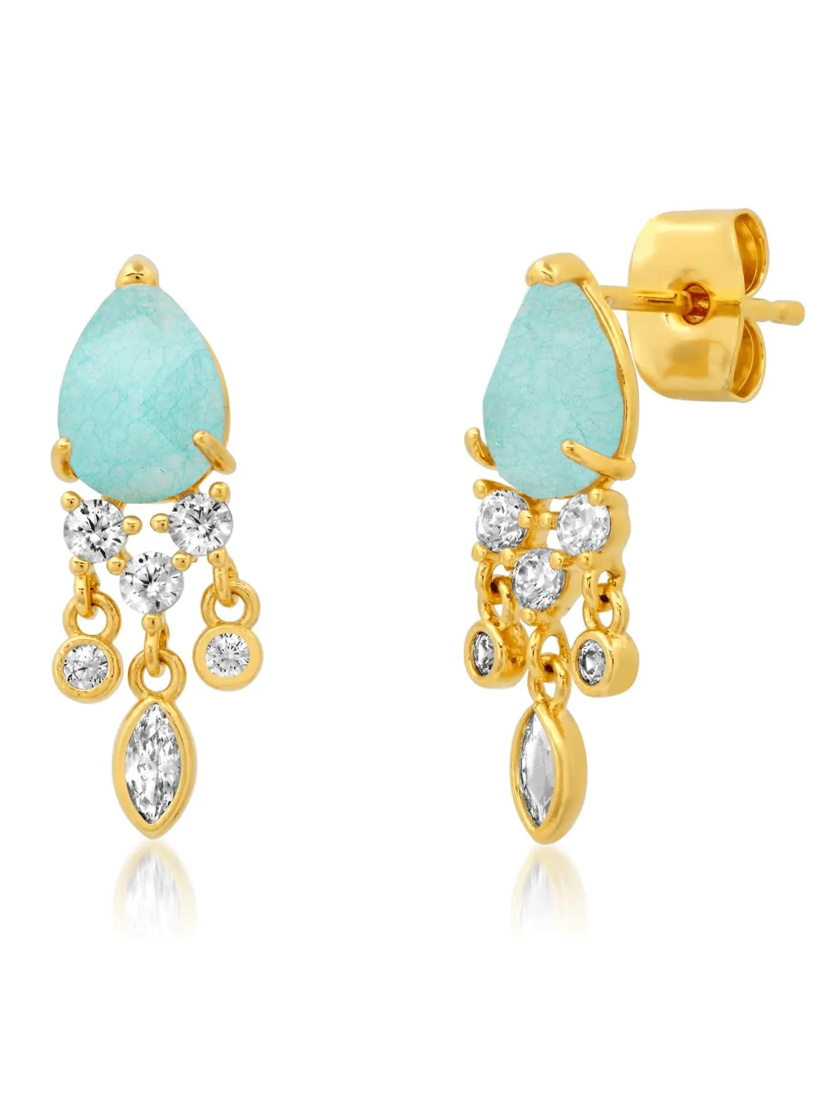 Dangle Post Pear Jade-Mint Earrings