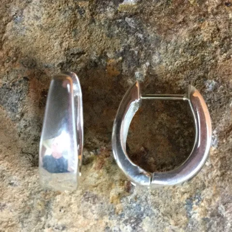David Rosales Native Earth Inlaid Sterling Silver Huggie Earrings