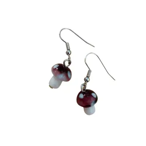 Deep Forest Mushroom Hook Earrings