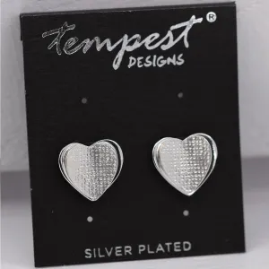 Delicate curved heart stud earrings