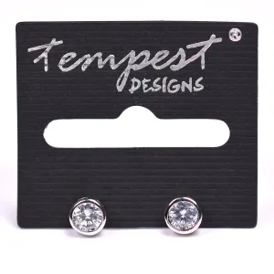 Delicate CZ stud earrings