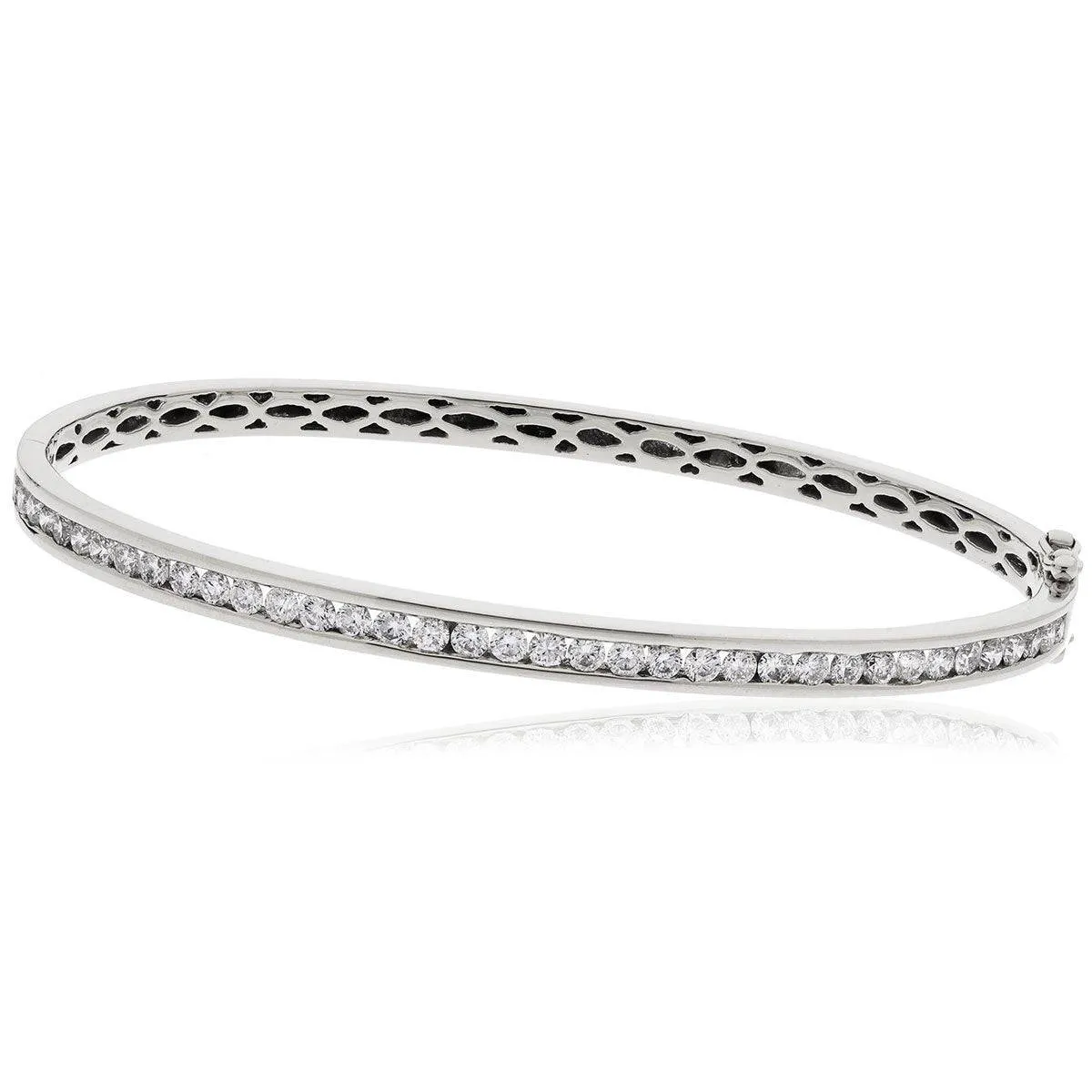 Diamond Channel Half Setting in 9K White Gold