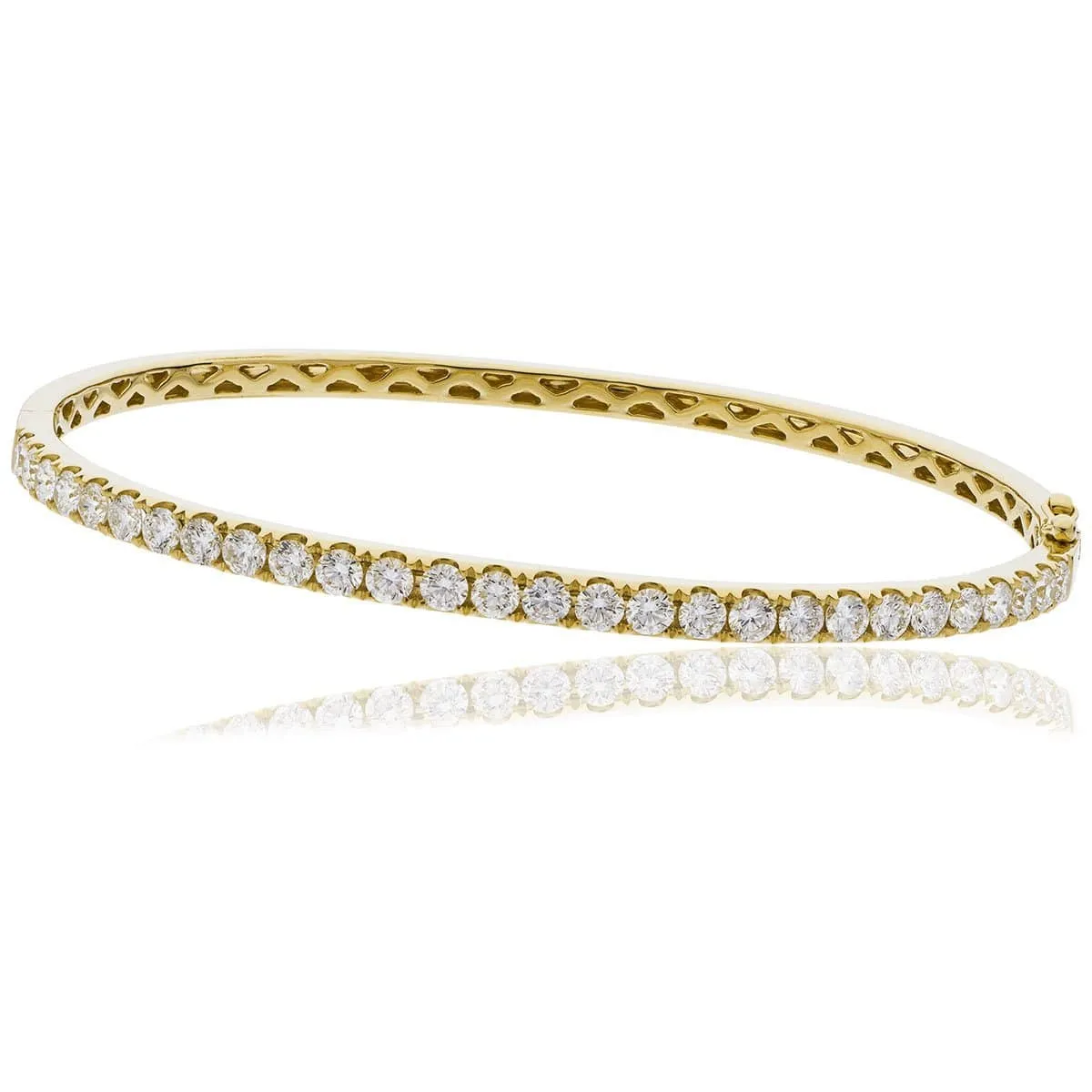 DIAMOND HALF SET BANGLE IN 18K YELLOW GOLD