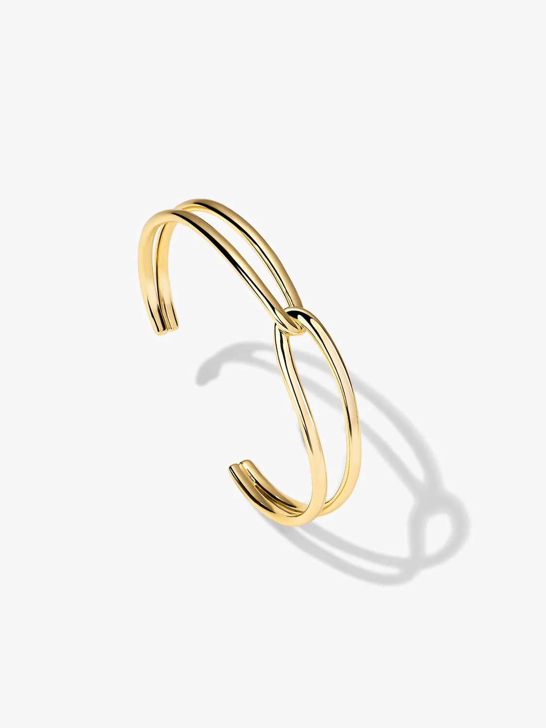 Double-Deck Twist Cuff Bangle