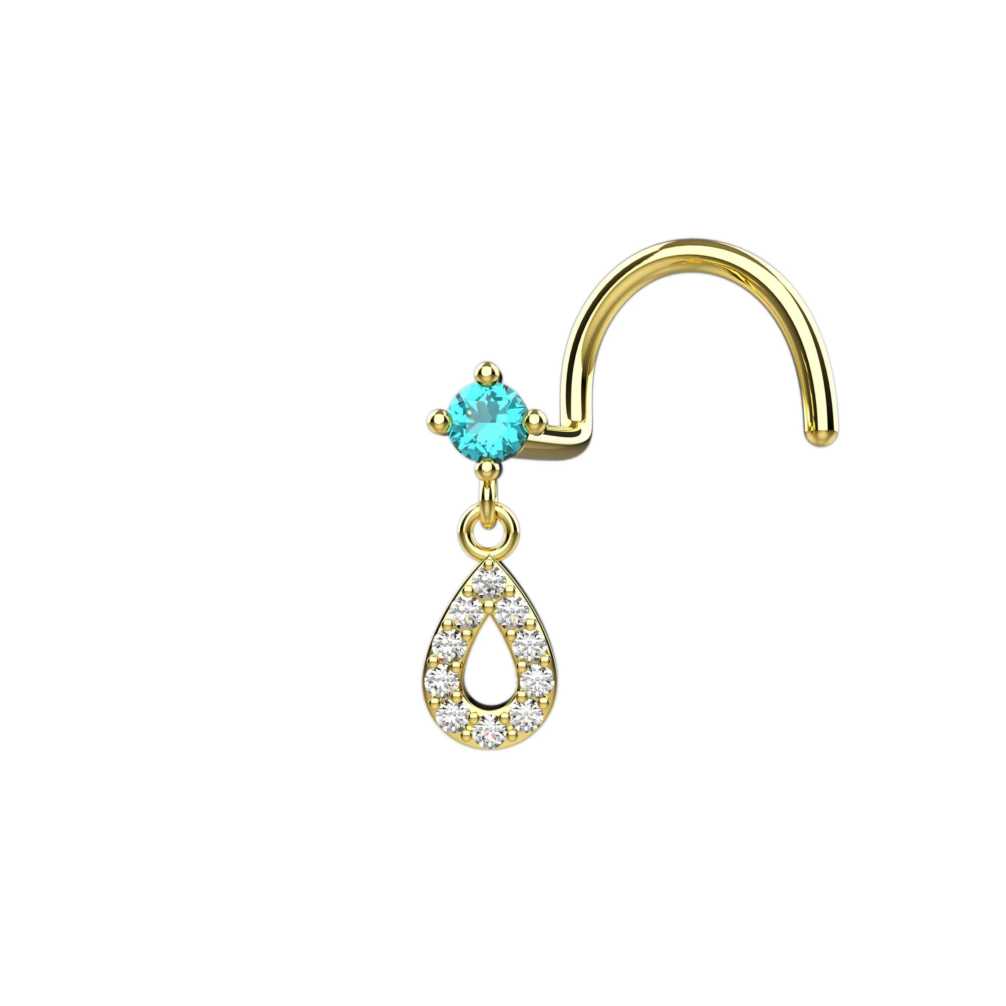 Drop Dangle Nose Ring & Nose Stud Ring – Elegant Nose Piercing Jewelry