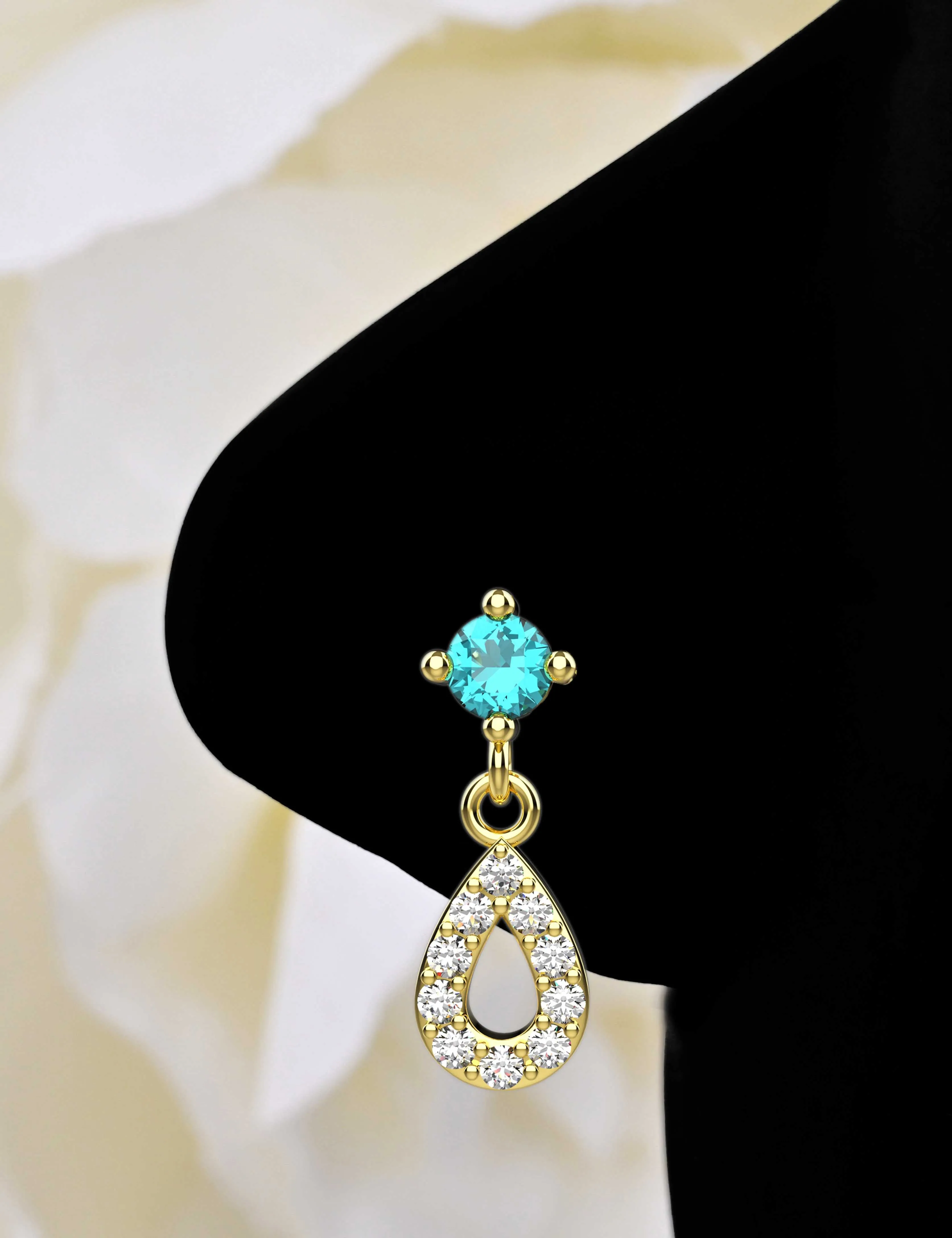 Drop Dangle Nose Ring & Nose Stud Ring – Elegant Nose Piercing Jewelry