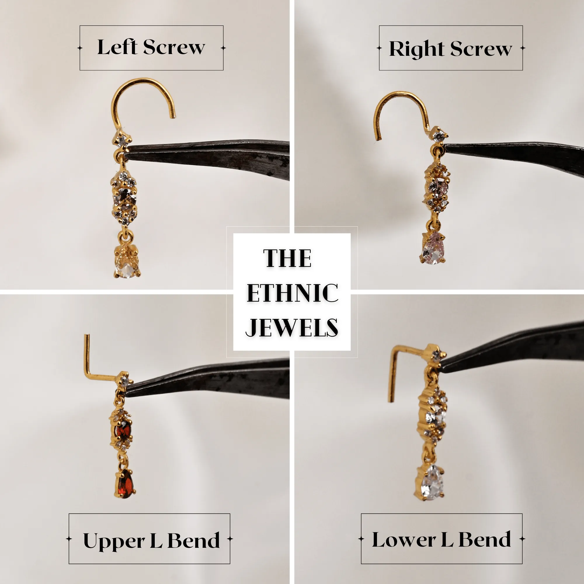 Drop Dangle Nose Ring & Nose Stud Ring – Elegant Nose Piercing Jewelry