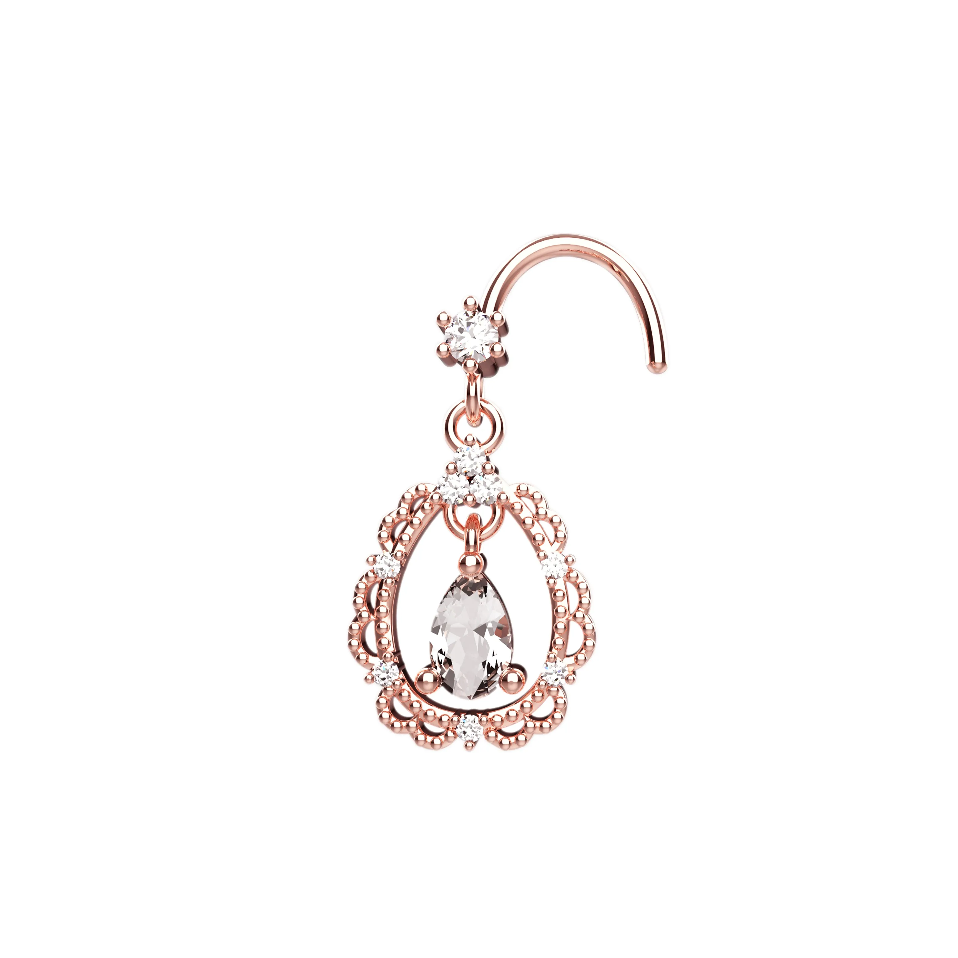 Drop Dangle Nose Ring Stud | Gold Nose Piercing Jewelry