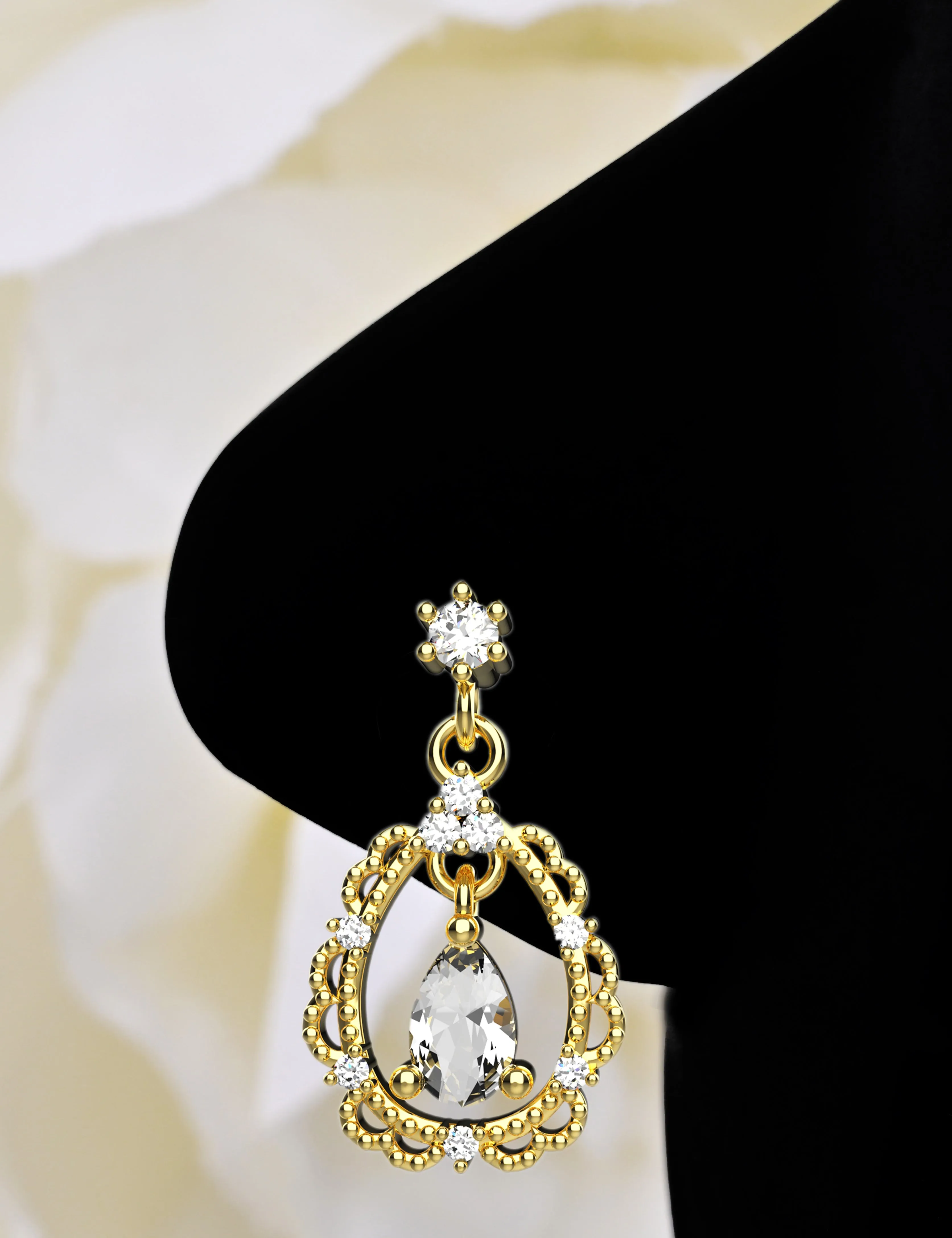 Drop Dangle Nose Ring Stud | Gold Nose Piercing Jewelry