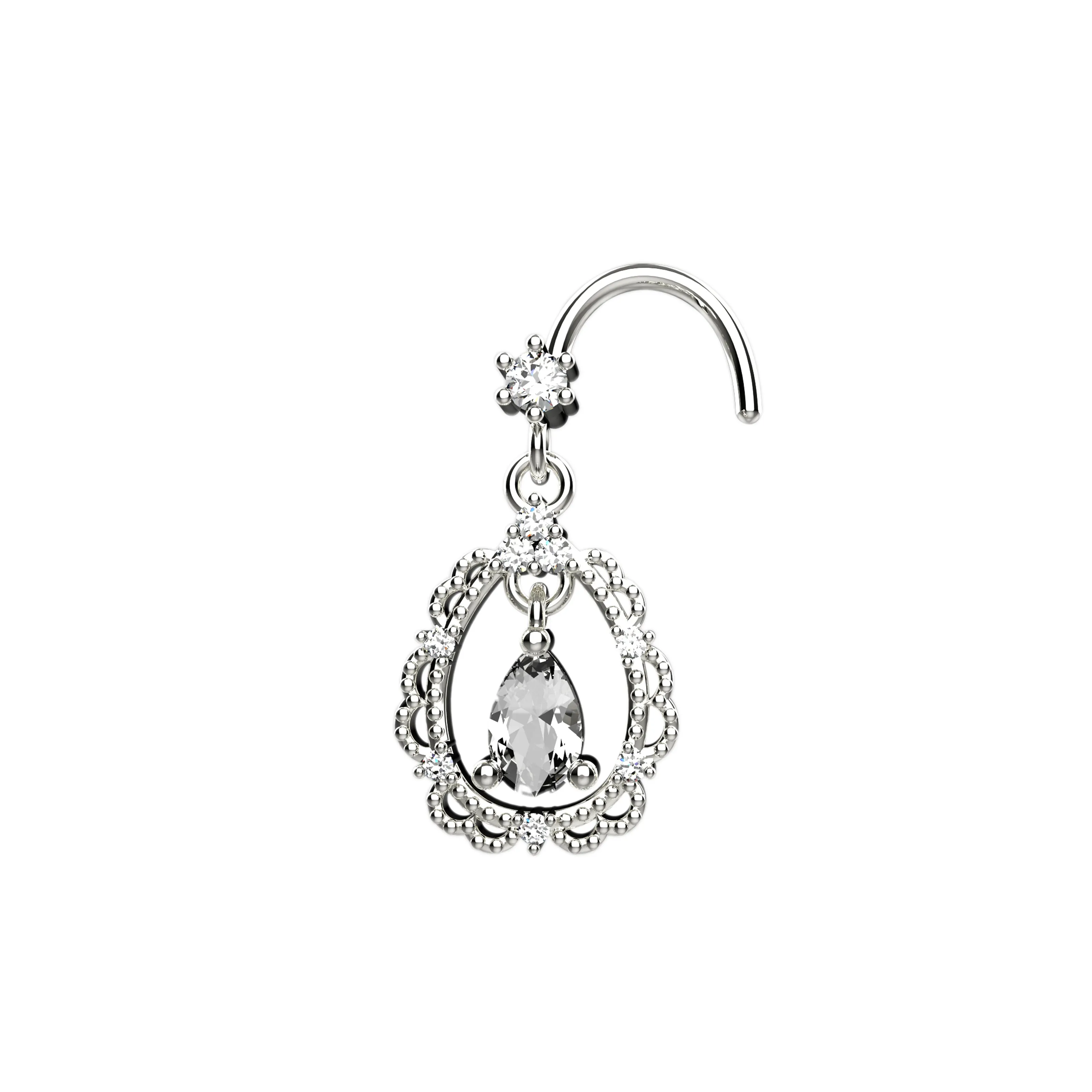 Drop Dangle Nose Ring Stud | Gold Nose Piercing Jewelry