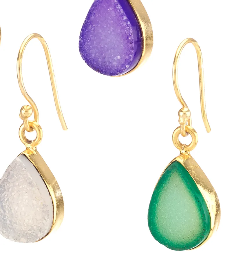 Drusy Teardrop Earrings