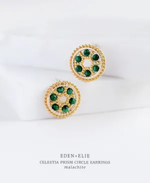EDEN   ELIE Celestia Prism Circle Earrings - Malachite