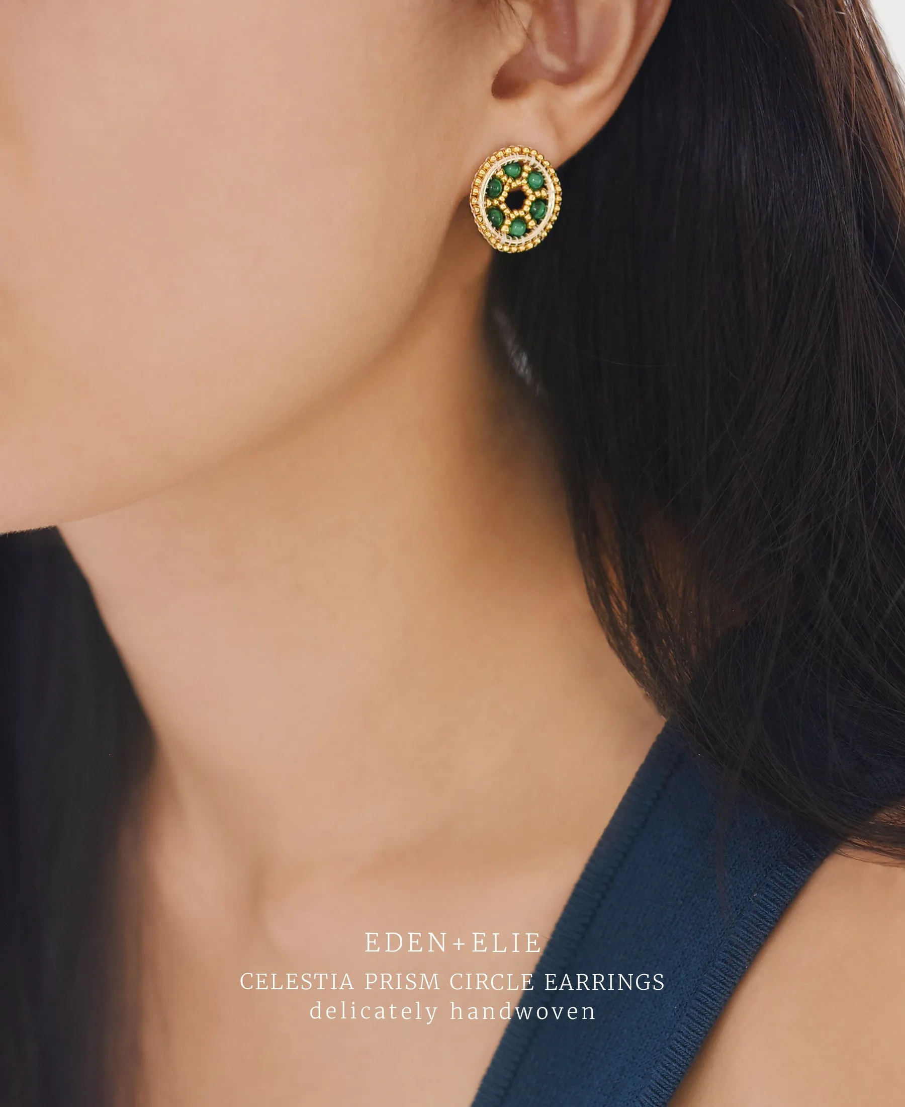 EDEN   ELIE Celestia Prism Circle Earrings - Ruby   Amazonite