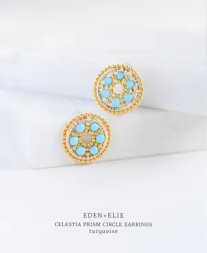 EDEN   ELIE Celestia Prism Circle Earrings - Turquoise