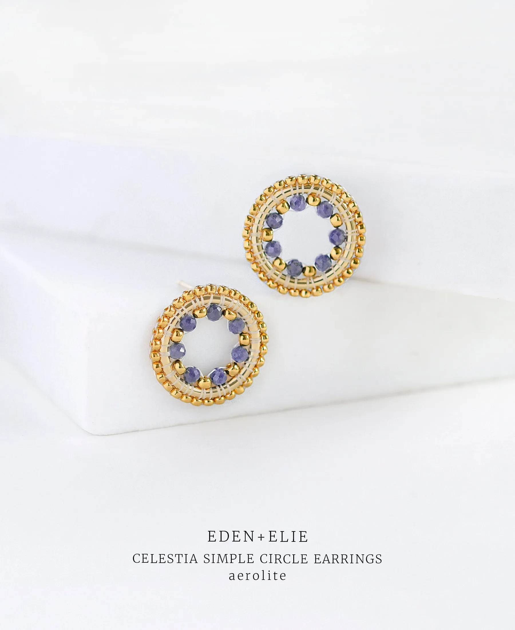 EDEN   ELIE Celestia Simple Circle Earrings - Aerolite