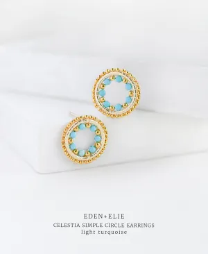EDEN   ELIE Celestia Simple Circle Earrings - Light Turquoise