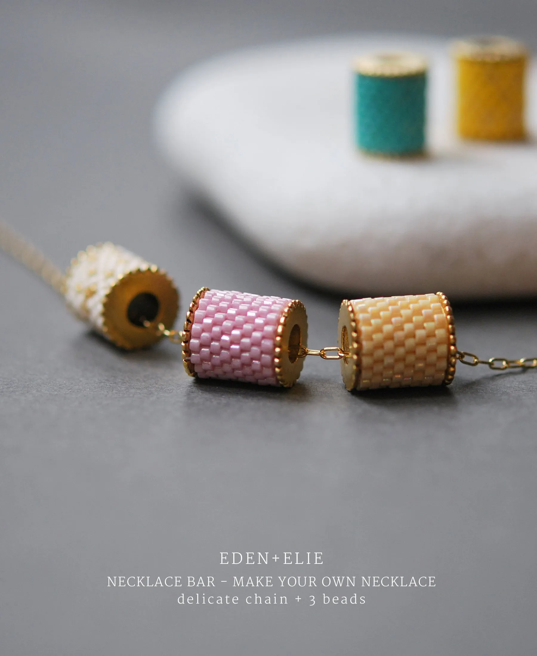 EDEN   ELIE Single bead with chain - Coral Red