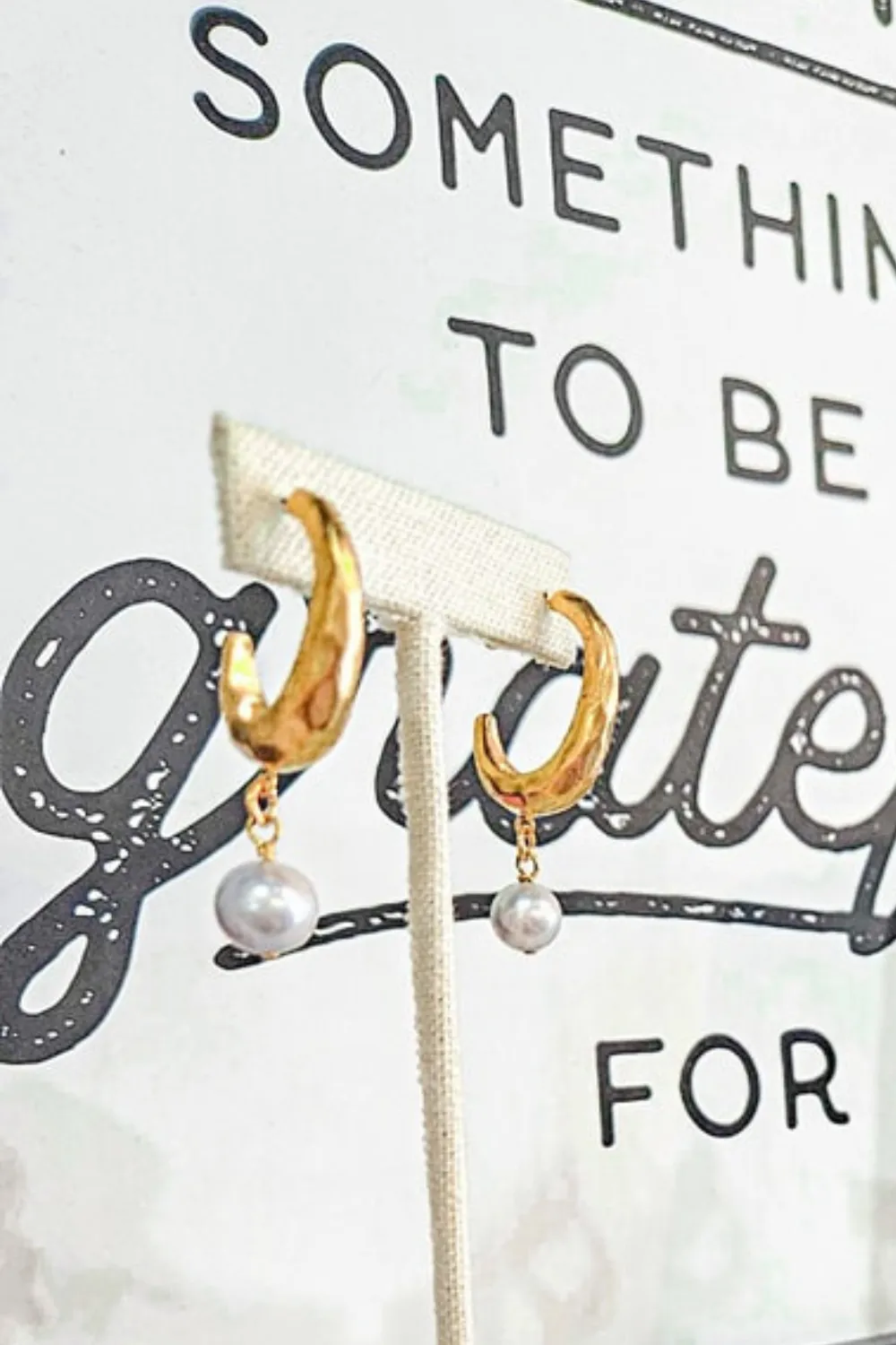 ELLIPSE PEARL EARRINGS | GOLD HOOP