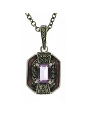Emerald Cut Amethyst Necklace